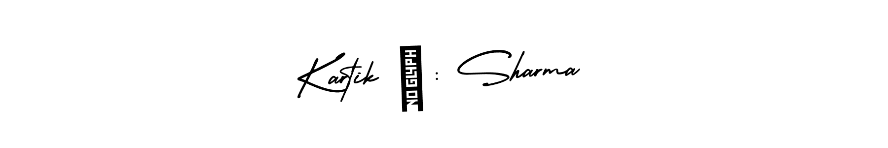 Design your own signature with our free online signature maker. With this signature software, you can create a handwritten (AmerikaSignatureDemo-Regular) signature for name Kartik ₹: Sharma. Kartik ₹: Sharma signature style 3 images and pictures png