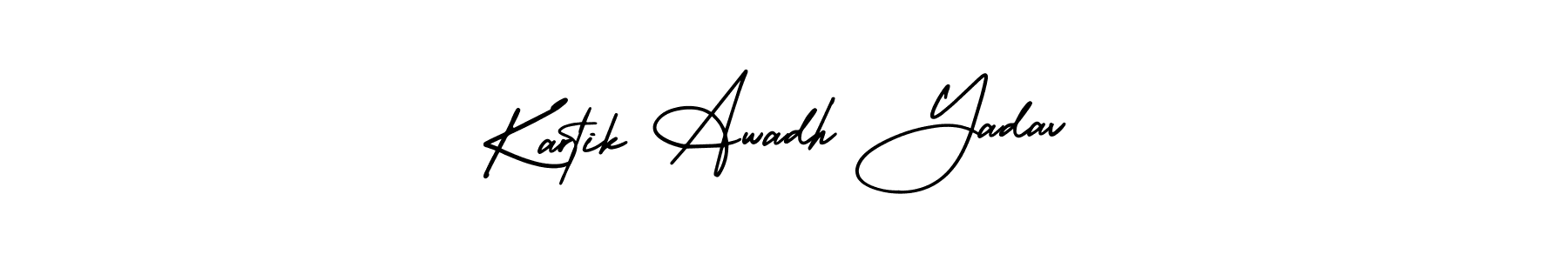 Also You can easily find your signature by using the search form. We will create Kartik Awadh Yadav name handwritten signature images for you free of cost using AmerikaSignatureDemo-Regular sign style. Kartik Awadh Yadav signature style 3 images and pictures png