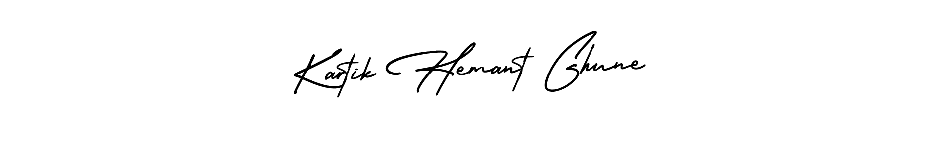 AmerikaSignatureDemo-Regular is a professional signature style that is perfect for those who want to add a touch of class to their signature. It is also a great choice for those who want to make their signature more unique. Get Kartik Hemant Ghune name to fancy signature for free. Kartik Hemant Ghune signature style 3 images and pictures png