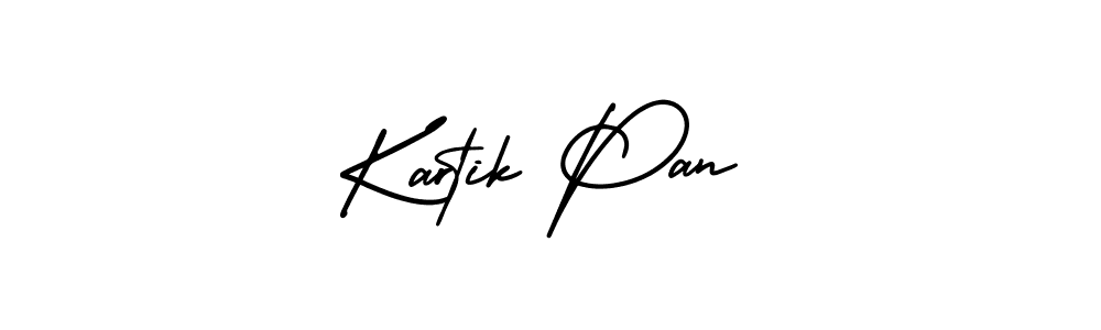 The best way (AmerikaSignatureDemo-Regular) to make a short signature is to pick only two or three words in your name. The name Kartik Pan include a total of six letters. For converting this name. Kartik Pan signature style 3 images and pictures png