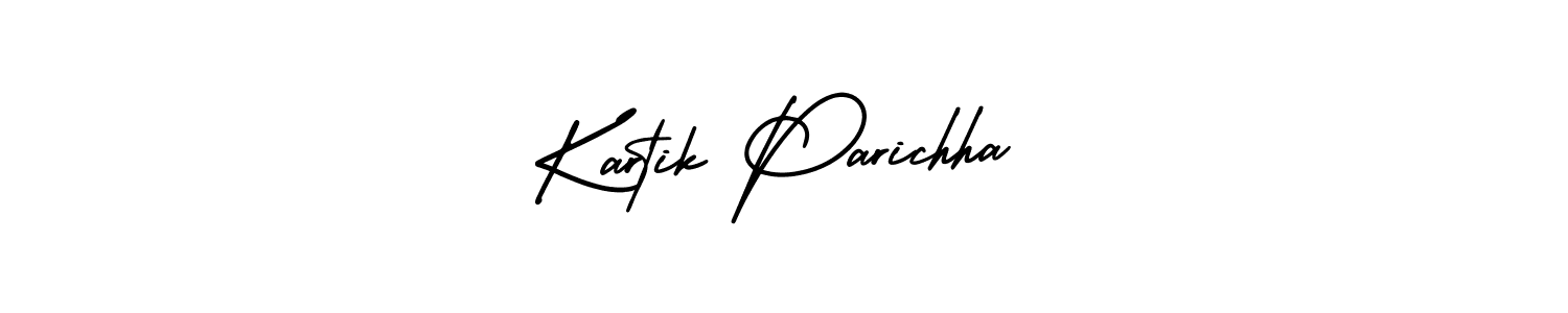 You should practise on your own different ways (AmerikaSignatureDemo-Regular) to write your name (Kartik Parichha) in signature. don't let someone else do it for you. Kartik Parichha signature style 3 images and pictures png