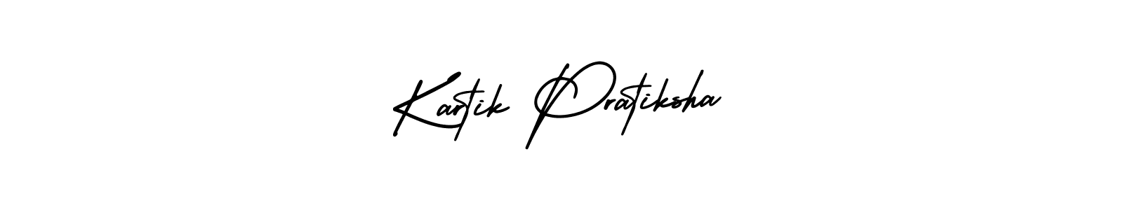 How to Draw Kartik Pratiksha signature style? AmerikaSignatureDemo-Regular is a latest design signature styles for name Kartik Pratiksha. Kartik Pratiksha signature style 3 images and pictures png