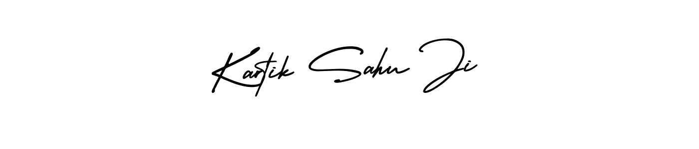 You should practise on your own different ways (AmerikaSignatureDemo-Regular) to write your name (Kartik Sahu Ji) in signature. don't let someone else do it for you. Kartik Sahu Ji signature style 3 images and pictures png