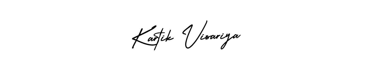 This is the best signature style for the Kartik Visariya name. Also you like these signature font (AmerikaSignatureDemo-Regular). Mix name signature. Kartik Visariya signature style 3 images and pictures png