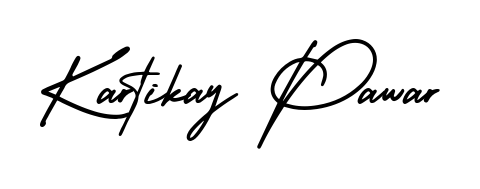 The AmerikaSignatureDemo-Regular handwriting style adds charm and authenticity to name Kartikay Pawar. A wonderful choice for personal thank-you notes. Kartikay Pawar signature style 3 images and pictures png