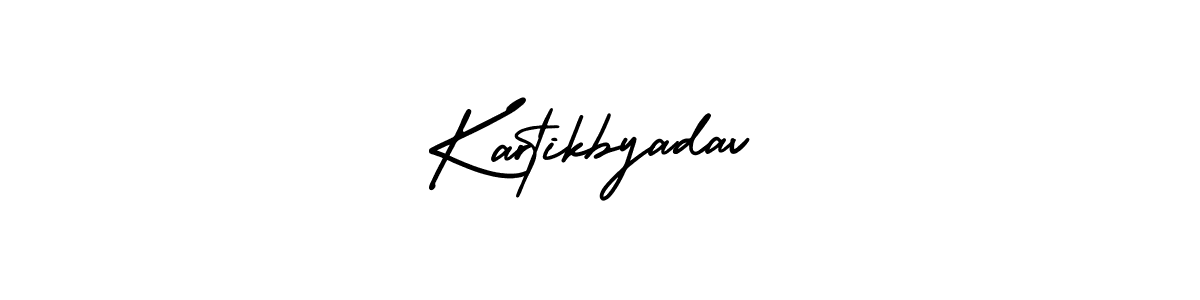 How to make Kartikbyadav name signature. Use AmerikaSignatureDemo-Regular style for creating short signs online. This is the latest handwritten sign. Kartikbyadav signature style 3 images and pictures png