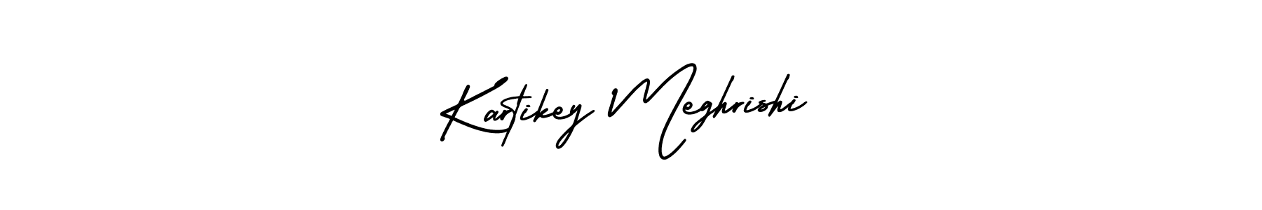 The best way (AmerikaSignatureDemo-Regular) to make a short signature is to pick only two or three words in your name. The name Kartikey Meghrishi include a total of six letters. For converting this name. Kartikey Meghrishi signature style 3 images and pictures png