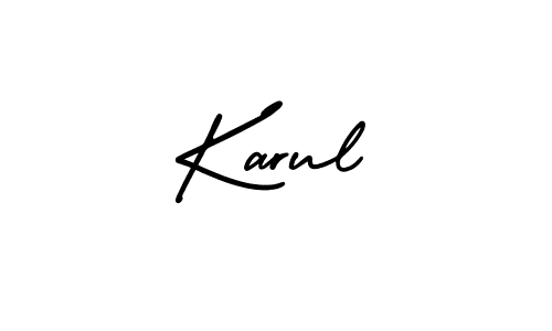 This is the best signature style for the Karul name. Also you like these signature font (AmerikaSignatureDemo-Regular). Mix name signature. Karul signature style 3 images and pictures png