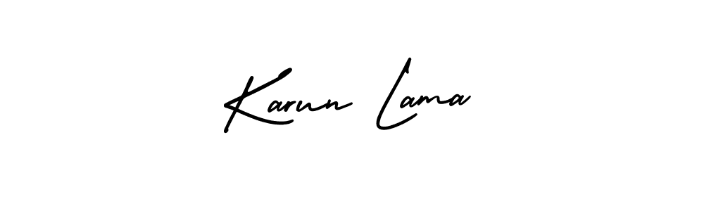 How to Draw Karun Lama signature style? AmerikaSignatureDemo-Regular is a latest design signature styles for name Karun Lama. Karun Lama signature style 3 images and pictures png