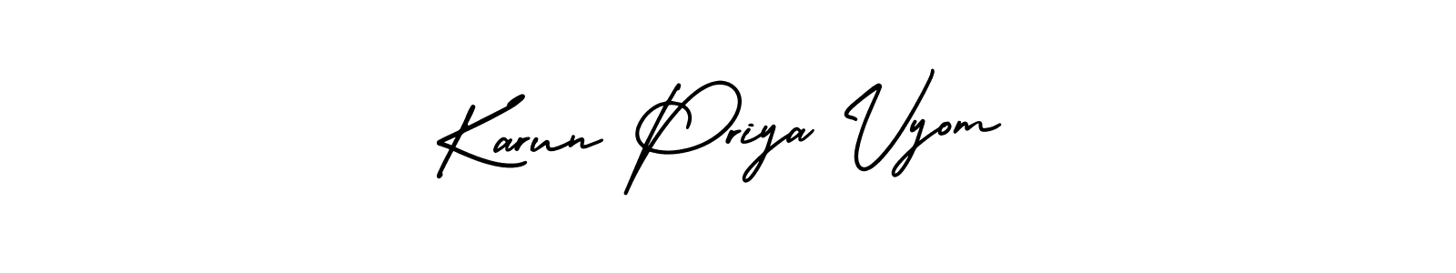 See photos of Karun Priya Vyom official signature by Spectra . Check more albums & portfolios. Read reviews & check more about AmerikaSignatureDemo-Regular font. Karun Priya Vyom signature style 3 images and pictures png