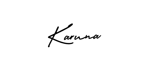 Karuna stylish signature style. Best Handwritten Sign (AmerikaSignatureDemo-Regular) for my name. Handwritten Signature Collection Ideas for my name Karuna. Karuna signature style 3 images and pictures png