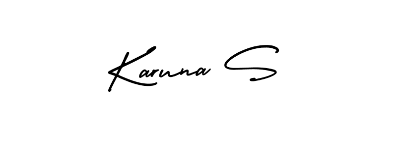 Use a signature maker to create a handwritten signature online. With this signature software, you can design (AmerikaSignatureDemo-Regular) your own signature for name Karuna S. Karuna S signature style 3 images and pictures png