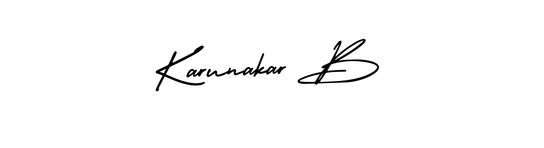 Design your own signature with our free online signature maker. With this signature software, you can create a handwritten (AmerikaSignatureDemo-Regular) signature for name Karunakar B. Karunakar B signature style 3 images and pictures png