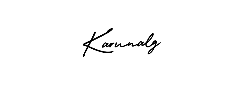 How to make Karunalg name signature. Use AmerikaSignatureDemo-Regular style for creating short signs online. This is the latest handwritten sign. Karunalg signature style 3 images and pictures png
