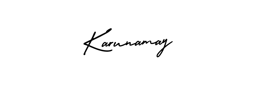 if you are searching for the best signature style for your name Karunamay. so please give up your signature search. here we have designed multiple signature styles  using AmerikaSignatureDemo-Regular. Karunamay signature style 3 images and pictures png