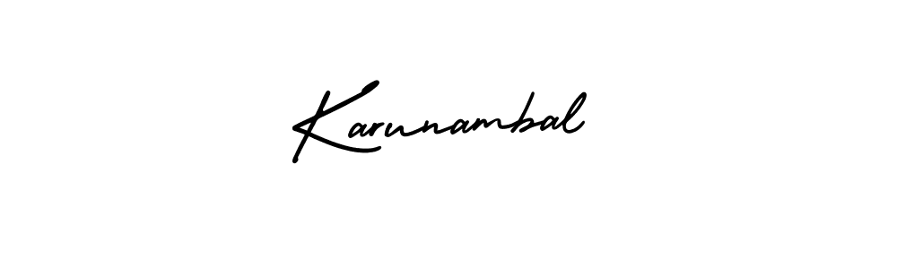 Design your own signature with our free online signature maker. With this signature software, you can create a handwritten (AmerikaSignatureDemo-Regular) signature for name Karunambal. Karunambal signature style 3 images and pictures png