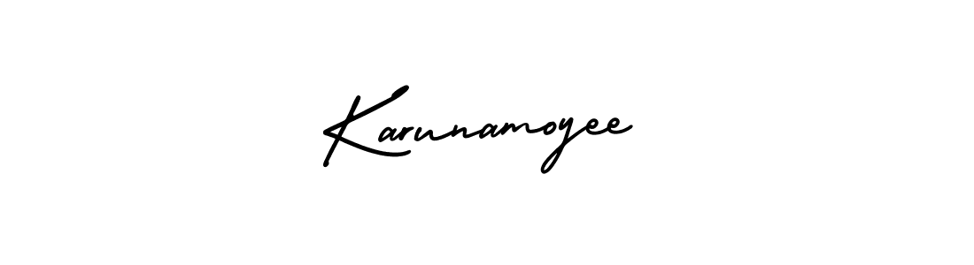 Karunamoyee stylish signature style. Best Handwritten Sign (AmerikaSignatureDemo-Regular) for my name. Handwritten Signature Collection Ideas for my name Karunamoyee. Karunamoyee signature style 3 images and pictures png