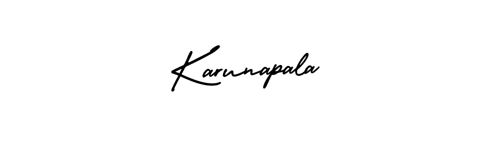 How to make Karunapala name signature. Use AmerikaSignatureDemo-Regular style for creating short signs online. This is the latest handwritten sign. Karunapala signature style 3 images and pictures png