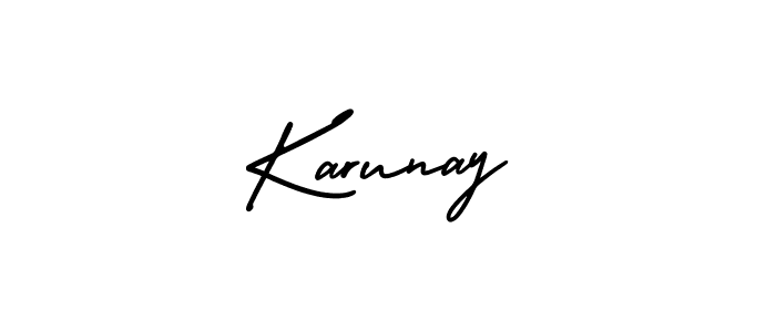 Karunay stylish signature style. Best Handwritten Sign (AmerikaSignatureDemo-Regular) for my name. Handwritten Signature Collection Ideas for my name Karunay. Karunay signature style 3 images and pictures png