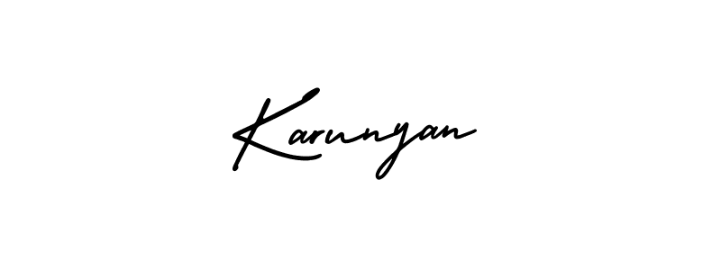 How to Draw Karunyan signature style? AmerikaSignatureDemo-Regular is a latest design signature styles for name Karunyan. Karunyan signature style 3 images and pictures png