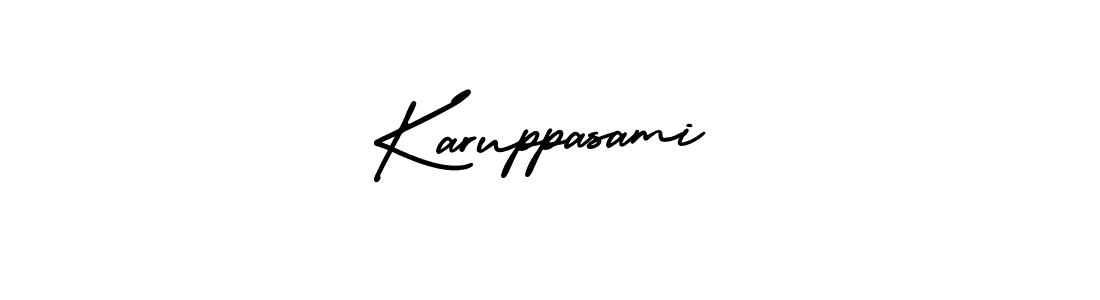 How to make Karuppasami signature? AmerikaSignatureDemo-Regular is a professional autograph style. Create handwritten signature for Karuppasami name. Karuppasami signature style 3 images and pictures png