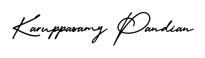 You can use this online signature creator to create a handwritten signature for the name Karuppasamy Pandian. This is the best online autograph maker. Karuppasamy Pandian signature style 3 images and pictures png