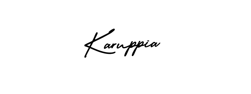 Use a signature maker to create a handwritten signature online. With this signature software, you can design (AmerikaSignatureDemo-Regular) your own signature for name Karuppia. Karuppia signature style 3 images and pictures png