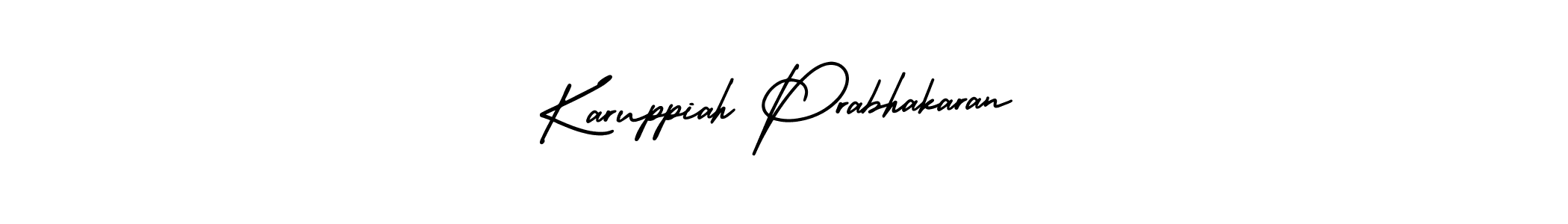 if you are searching for the best signature style for your name Karuppiah Prabhakaran. so please give up your signature search. here we have designed multiple signature styles  using AmerikaSignatureDemo-Regular. Karuppiah Prabhakaran signature style 3 images and pictures png