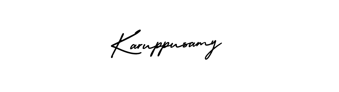 You should practise on your own different ways (AmerikaSignatureDemo-Regular) to write your name (Karuppusamy) in signature. don't let someone else do it for you. Karuppusamy signature style 3 images and pictures png