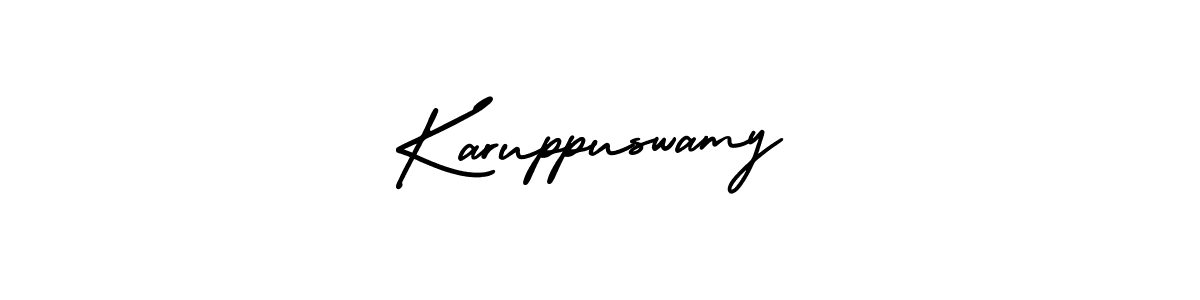 How to Draw Karuppuswamy signature style? AmerikaSignatureDemo-Regular is a latest design signature styles for name Karuppuswamy. Karuppuswamy signature style 3 images and pictures png