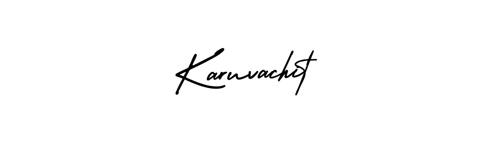 How to make Karuvachit name signature. Use AmerikaSignatureDemo-Regular style for creating short signs online. This is the latest handwritten sign. Karuvachit signature style 3 images and pictures png