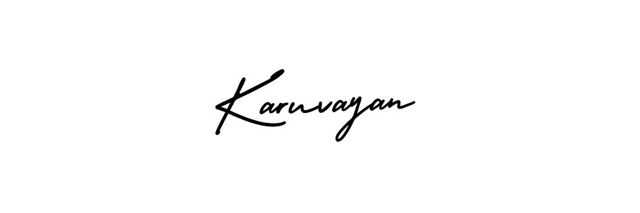 Also You can easily find your signature by using the search form. We will create Karuvayan name handwritten signature images for you free of cost using AmerikaSignatureDemo-Regular sign style. Karuvayan signature style 3 images and pictures png