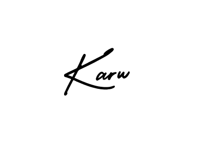 How to make Karw name signature. Use AmerikaSignatureDemo-Regular style for creating short signs online. This is the latest handwritten sign. Karw signature style 3 images and pictures png