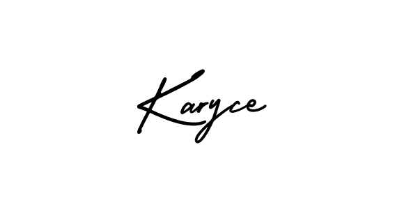 This is the best signature style for the Karyce name. Also you like these signature font (AmerikaSignatureDemo-Regular). Mix name signature. Karyce signature style 3 images and pictures png