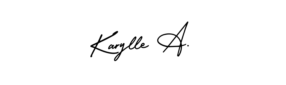 How to Draw Karylle A. signature style? AmerikaSignatureDemo-Regular is a latest design signature styles for name Karylle A.. Karylle A. signature style 3 images and pictures png