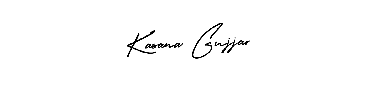 How to make Kasana Gujjar name signature. Use AmerikaSignatureDemo-Regular style for creating short signs online. This is the latest handwritten sign. Kasana Gujjar signature style 3 images and pictures png
