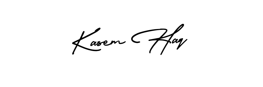 The best way (AmerikaSignatureDemo-Regular) to make a short signature is to pick only two or three words in your name. The name Kasem Haq include a total of six letters. For converting this name. Kasem Haq signature style 3 images and pictures png