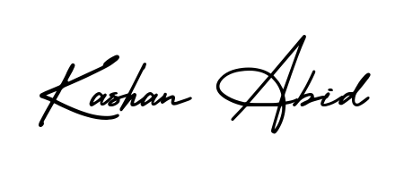 Express your personality with a custom Kashan Abid signature crafted with AmerikaSignatureDemo-Regular typography. Free transparent PNG download available. Kashan Abid signature style 3 images and pictures png