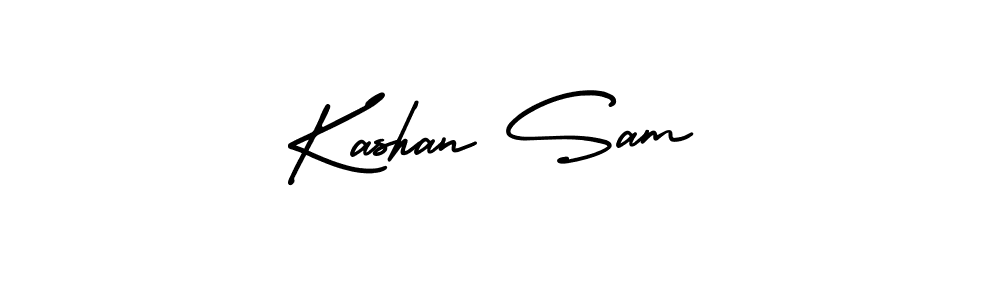 The best way (AmerikaSignatureDemo-Regular) to make a short signature is to pick only two or three words in your name. The name Kashan Sam include a total of six letters. For converting this name. Kashan Sam signature style 3 images and pictures png
