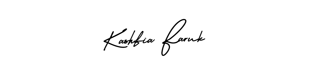 You should practise on your own different ways (AmerikaSignatureDemo-Regular) to write your name (Kashfia Faruk) in signature. don't let someone else do it for you. Kashfia Faruk signature style 3 images and pictures png