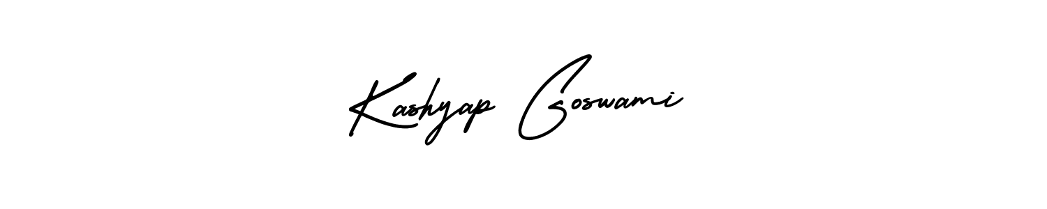 You should practise on your own different ways (AmerikaSignatureDemo-Regular) to write your name (Kashyap Goswami) in signature. don't let someone else do it for you. Kashyap Goswami signature style 3 images and pictures png