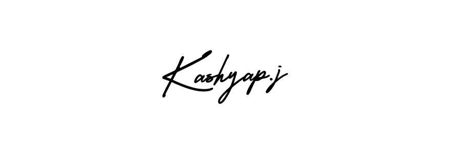 You should practise on your own different ways (AmerikaSignatureDemo-Regular) to write your name (Kashyap.j) in signature. don't let someone else do it for you. Kashyap.j signature style 3 images and pictures png