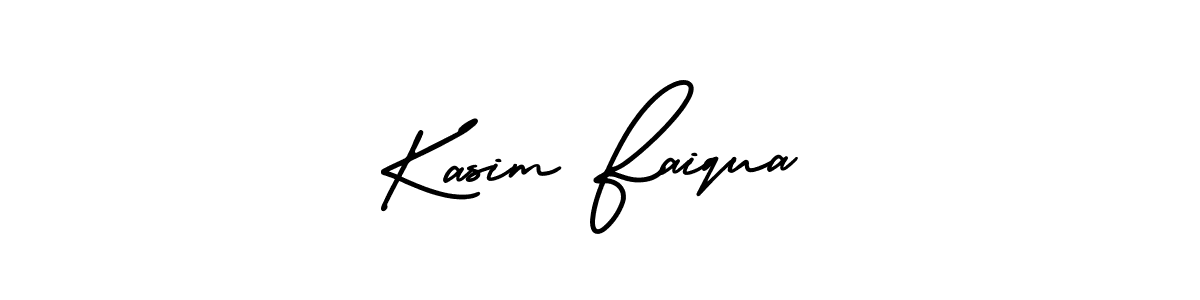 How to make Kasim Faiqua name signature. Use AmerikaSignatureDemo-Regular style for creating short signs online. This is the latest handwritten sign. Kasim Faiqua signature style 3 images and pictures png