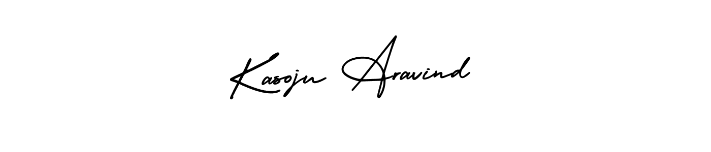 You should practise on your own different ways (AmerikaSignatureDemo-Regular) to write your name (Kasoju Aravind) in signature. don't let someone else do it for you. Kasoju Aravind signature style 3 images and pictures png