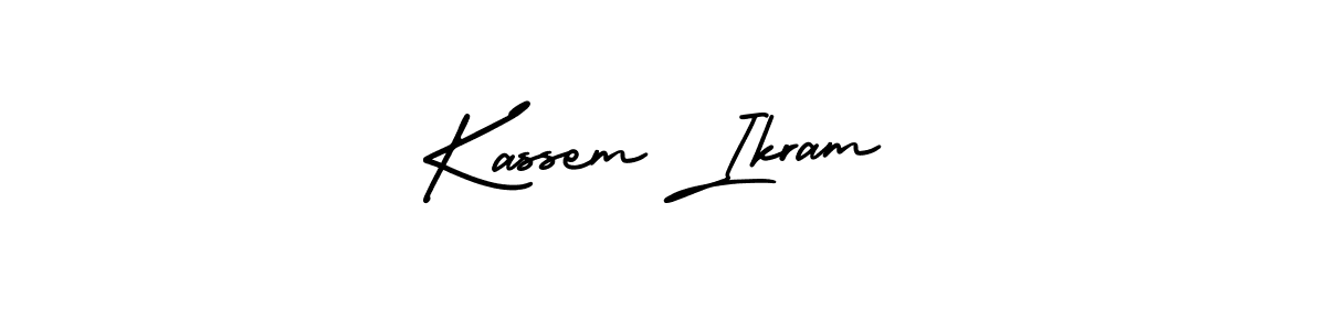 Create a beautiful signature design for name Kassem Ikram. With this signature (AmerikaSignatureDemo-Regular) fonts, you can make a handwritten signature for free. Kassem Ikram signature style 3 images and pictures png