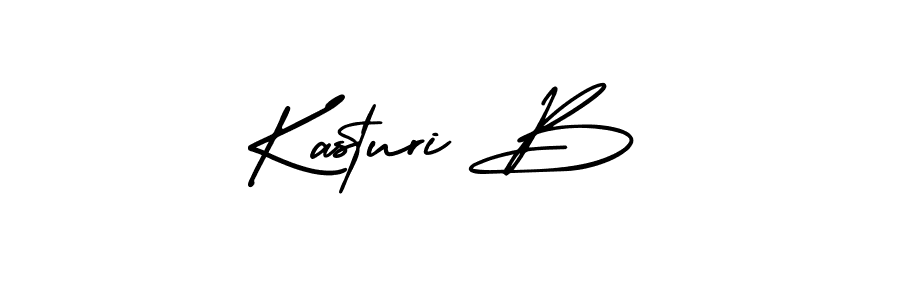 How to make Kasturi B name signature. Use AmerikaSignatureDemo-Regular style for creating short signs online. This is the latest handwritten sign. Kasturi B signature style 3 images and pictures png