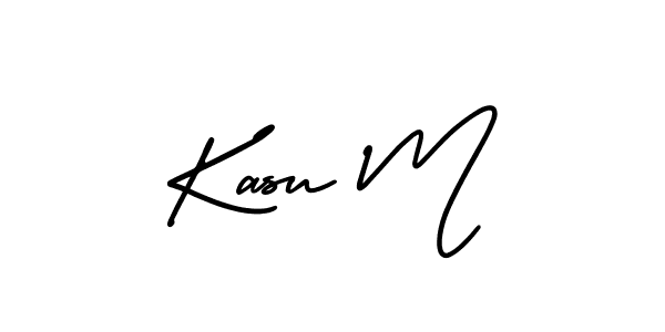 Use a signature maker to create a handwritten signature online. With this signature software, you can design (AmerikaSignatureDemo-Regular) your own signature for name Kasu M. Kasu M signature style 3 images and pictures png