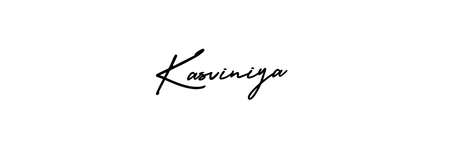 It looks lik you need a new signature style for name Kasviniya. Design unique handwritten (AmerikaSignatureDemo-Regular) signature with our free signature maker in just a few clicks. Kasviniya signature style 3 images and pictures png
