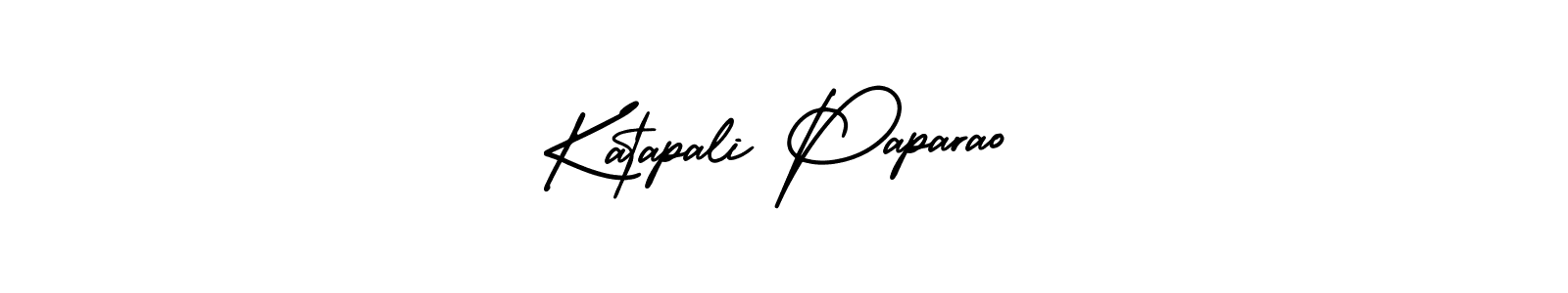 You should practise on your own different ways (AmerikaSignatureDemo-Regular) to write your name (Katapali Paparao) in signature. don't let someone else do it for you. Katapali Paparao signature style 3 images and pictures png