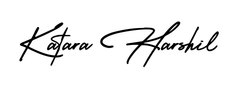 Use a signature maker to create a handwritten signature online. With this signature software, you can design (AmerikaSignatureDemo-Regular) your own signature for name Katara Harshil. Katara Harshil signature style 3 images and pictures png